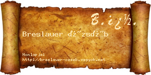Breslauer Özséb névjegykártya